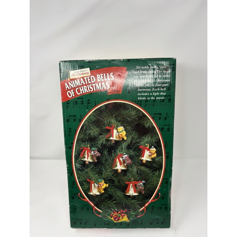 See video‎ Mr. Christmas Animated Bells of Christmas Bear Orchestra Lights&music